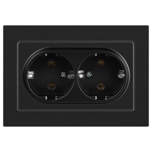 Розетка 2-м СП Accent 6-205-05 16А IP20 250В 2P+E Schuko AL/CU антрацит Intro Б0063494