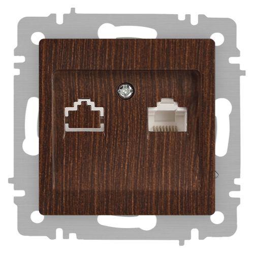 Розетка компьютерная 1-м СП Accent 6-303-10 RJ45 IP20 венге Intro Б0063643