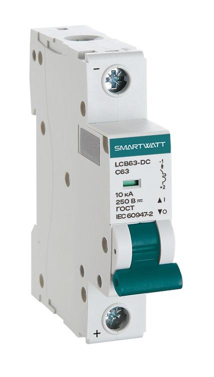 Выключатель автоматический модульный PDE LCB63H-DC-C16/1 16А 1P кривая C 10кА SmartWatt 4512020490072