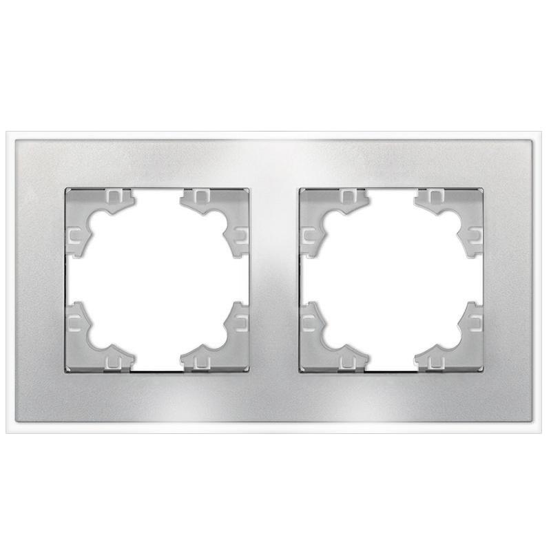 Рамка 2-м Афина стеклянная серебр. UNIVersal 2267