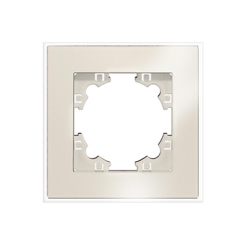 Рамка 1-м Афина стеклянная сл. кость (ivory) UNIVersal 2272