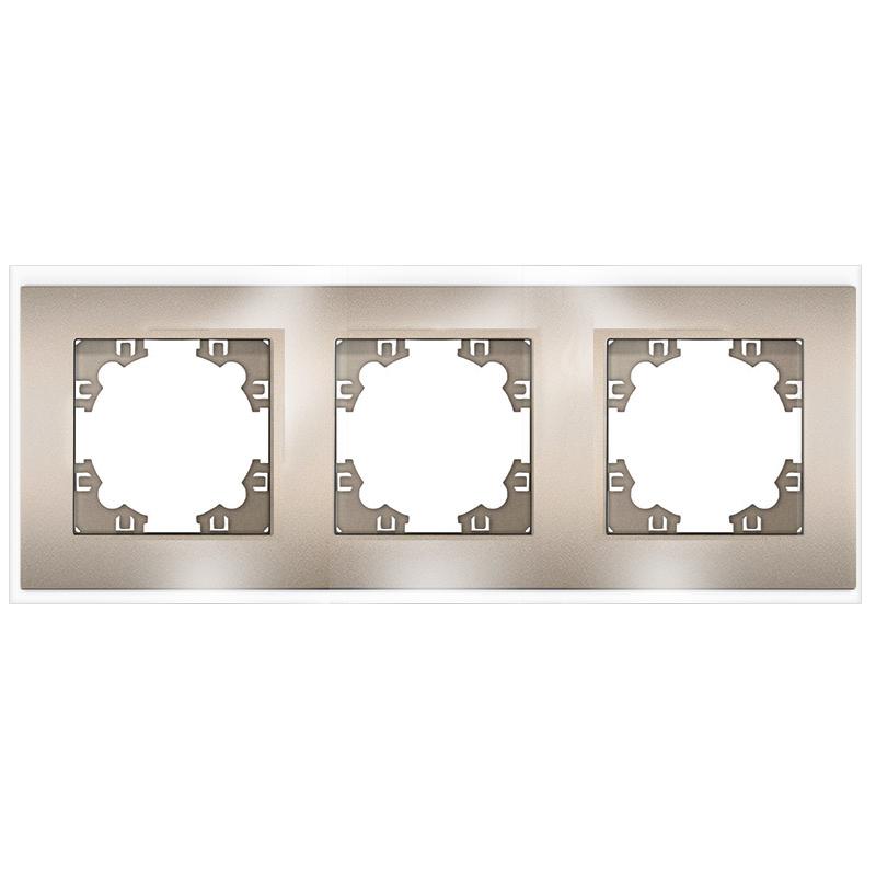 Рамка 3-м Афина стеклянная шампань UNIVersal 2280