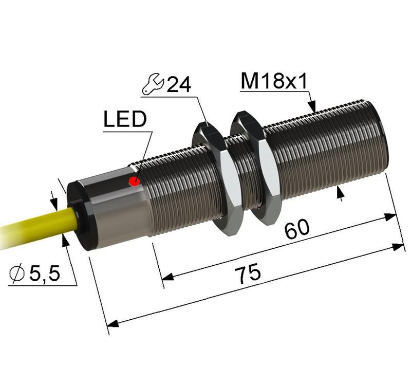 Выключатель бесконтактный PS2-18M75-5B84-K (ВБ2.18М.75.5.8.2.К ВБ2.18М.75.5.8.4.К) МЕГА-К A8010-80088221
