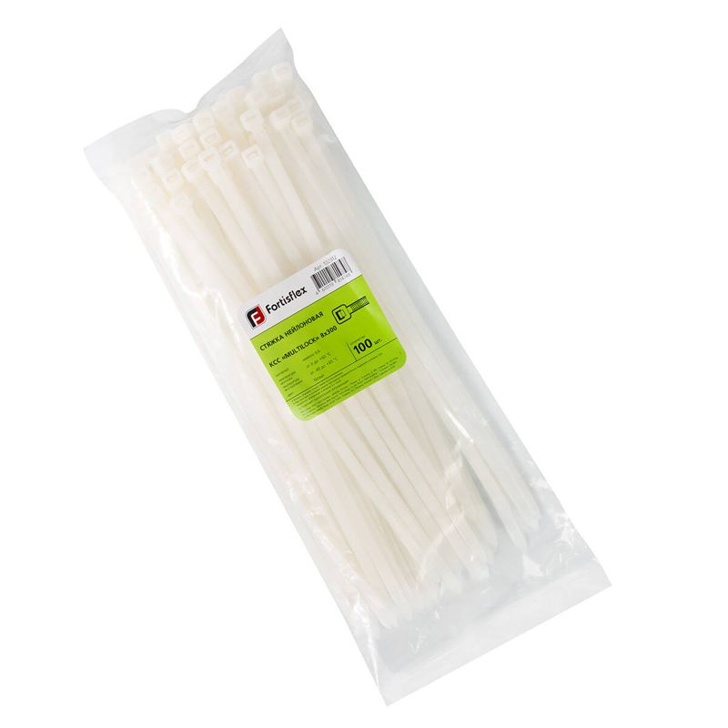 Хомут нейлоновый КСС MULTILOCK 8х300 бел. (уп.100шт) Fortisflex 102312