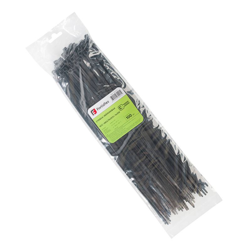 Хомут нейлоновый КСС MULTILOCK 5х350 черн. (уп.100шт) Fortisflex 102322
