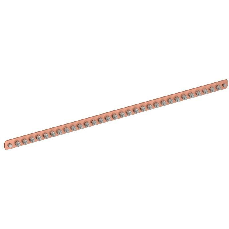 Шина заземляющая главная ГЗШ-30 660х20х3мм 30 подключений М6(М8) без корпуса TVENKOM БП-00015470