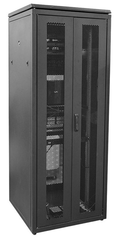 Шкаф напольный укомплектован. LINEA N 52U 800х1000мм дверь передн. перфорир.; задн. распашная перфорир. черн. ITK LN05-52U81-P2P-SBZ