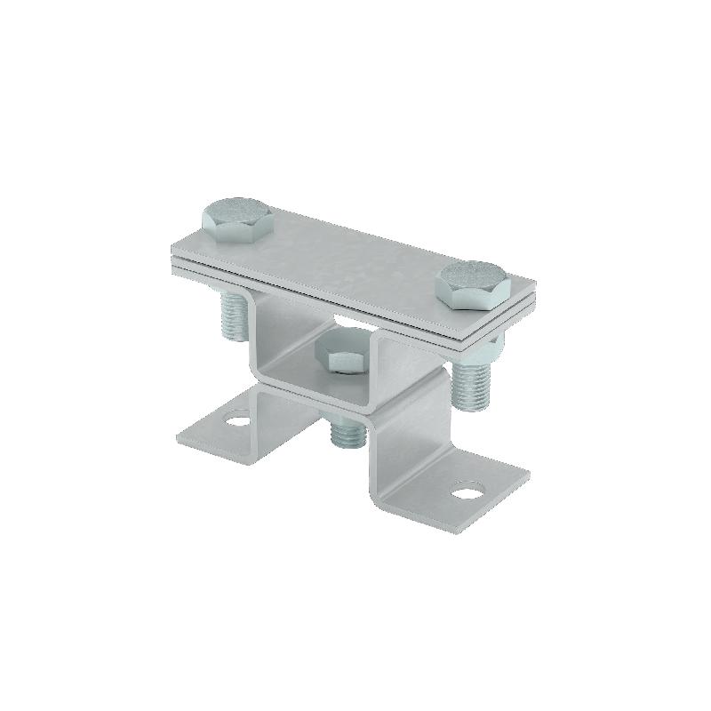 Держатель универсальный на мостовой опоре двойной для полосы до 40мм с 2 пластинами XUDMO2-B40 HD КМ MA0535