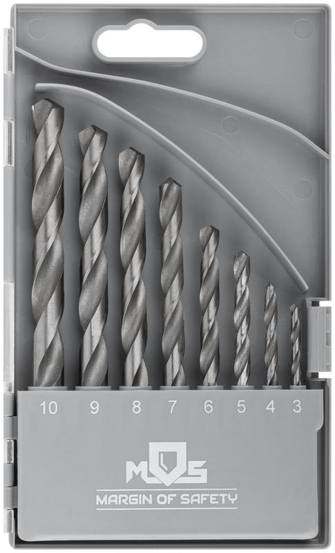 Набор сверл по металлу HSS угол заточки 118град. пласт. кейс 8шт (3-4-5-6-7-8-9-10мм) MOS 35600М