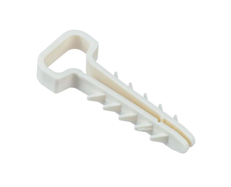 Дюбель-хомут PCD-F 05х08-45-100WH для плоского кабеля PA6.6 (уп.100шт) Jazzway 5054905