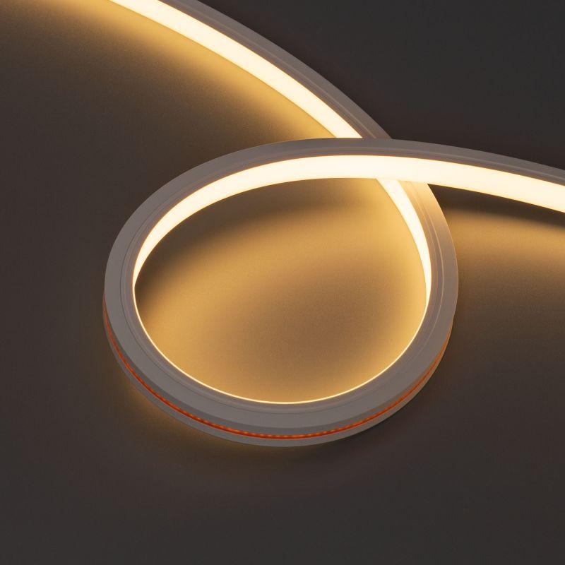 Лента светодиодная MOONLIGHT-TOP-X320-13х12mm 24V Warm 3000К 5Вт/м IP67 sauna wire x1 вывод вниз герметичная (уп.5м) Arlight 051125