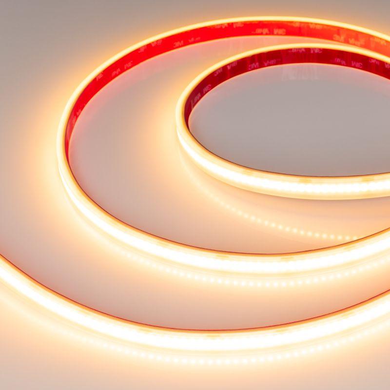 Лента светодиодная RTW-PS-A240-12mm 24V Warm 2400К 19Вт/м IP67 CRI>90 герметичная (уп.5м) Arlight 052650