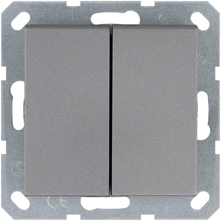 Выключатель 2-кл. 10А IP20 механизм алюм. Jasmart G3023S