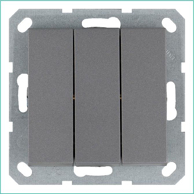 Выключатель 3-кл. 10А IP20 механизм алюм. Jasmart G3031S