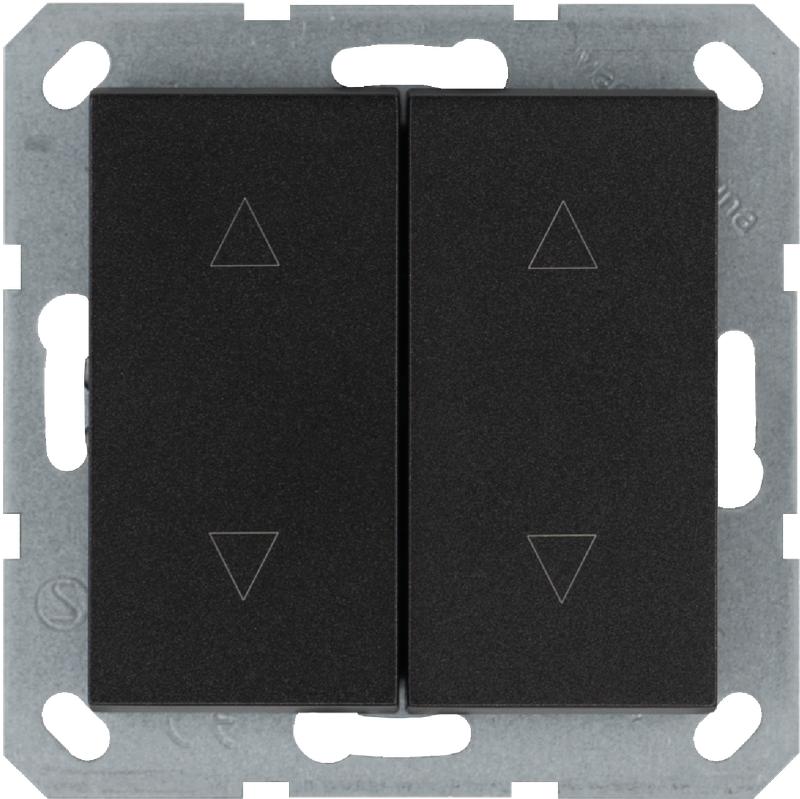 Выключатель для жалюзи 2-кл. 10А IP20 механизм антрацит Jasmart G3028B