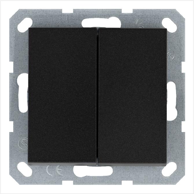 Переключатель перекрестный 2-кл. 10А IP20 механизм антрацит Jasmart G3014B