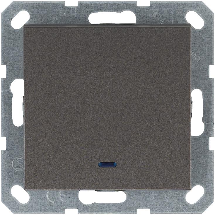 Переключатель проходной 1-кл. 10А IP20 с подсветкой механизм мокко Jasmart G3012NZ