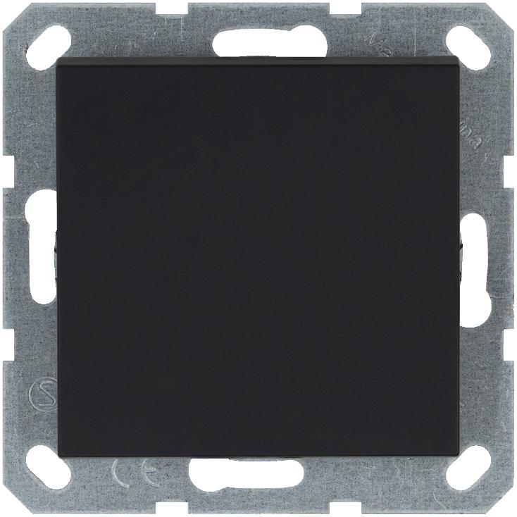 Переключатель проходной 1-кл. 10А IP20 с подсветкой механизм черн. матов. soft touch Jasmart G3012NPB