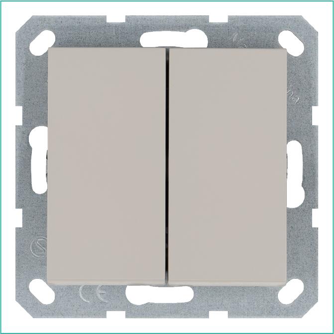 Переключатель проходной 2-кл. 10А IP20 механизм тауп Jasmart G3022T