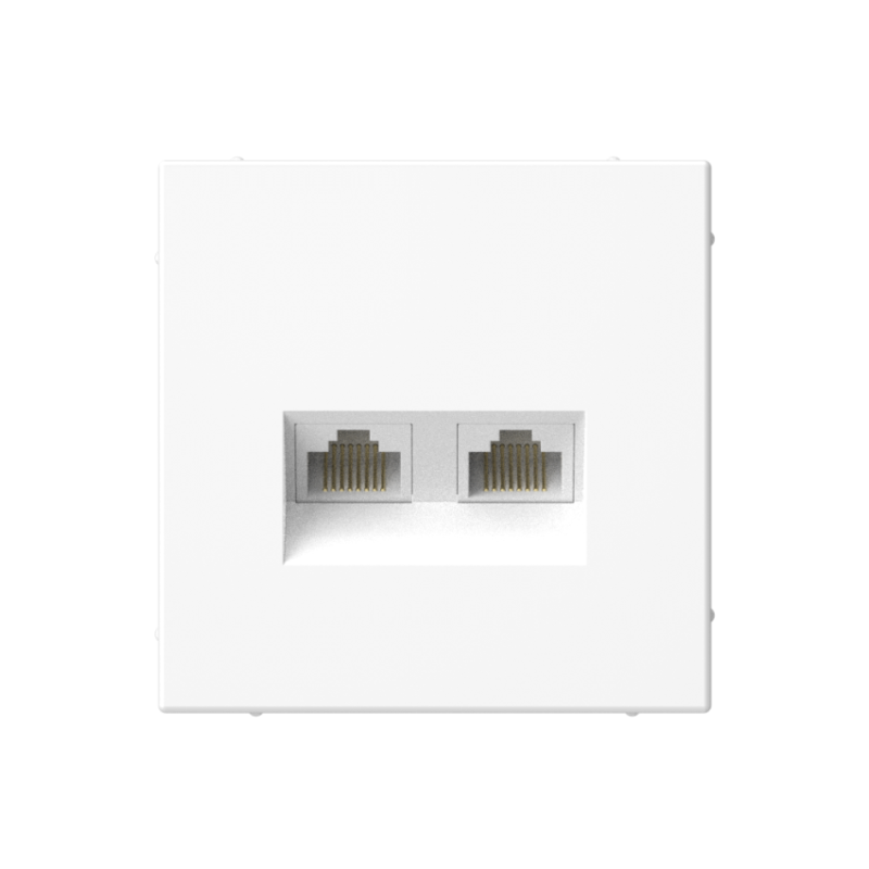 Розетка компьютерная 2-м ArtGallery RJ45 + RJ45 кат.5E механизм бел. SE GAL000185