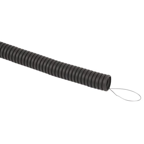 Труба гофрированная d25мм с протяжкой безгалоген. трудногорючая (FRHF) черн. (уп.75м) Эра Б0068908