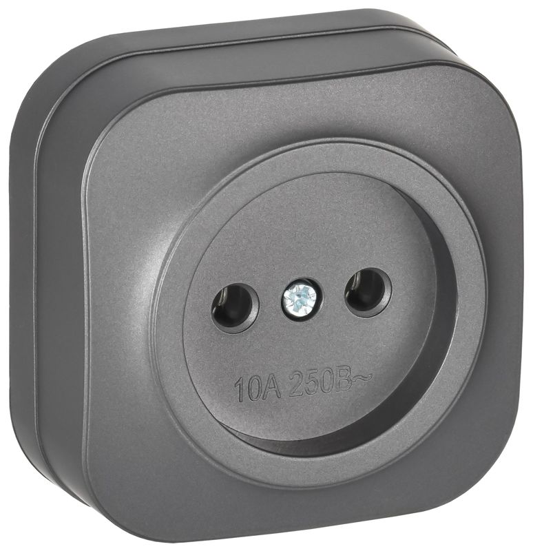 Розетка ОП GLORY РС20-2-ХСм 10А без заземл. без защ. шторок сталь матов. IEK ERH10-K46M-10