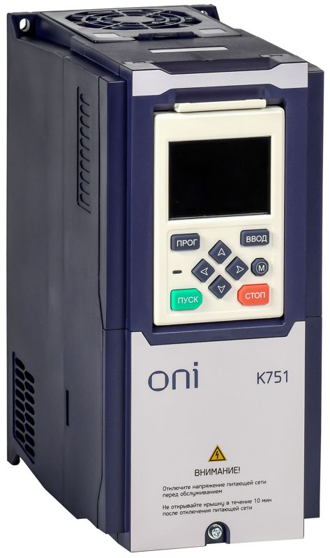 Преобразователь частоты K751 380В 3ф 2.2кВт 5.6А со встроен. тормозом ONI K751-33-22NTM