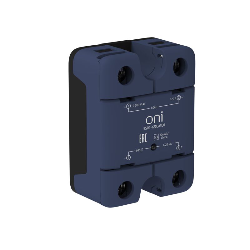 Реле твердотельное SSR1 120А 4-20мА 0-380В AC ONI SSR1-120LA380