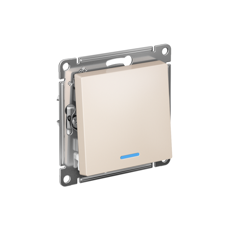 Переключатель 1-кл. AtlasDesign (сх. 6а) 10AX с подсветкой быстрозажим. клем. механизм беж. SE ATN000263S