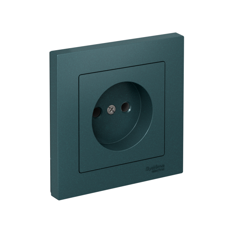 Розетка AtlasDesign 16А без заземл. быстрозажим. клем. в сборе изумруд SE ATN000840S