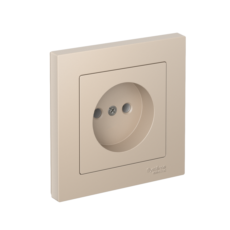 Розетка AtlasDesign 16А без заземл. быстрозажим. клем. в сборе песочн. SE ATN001240S