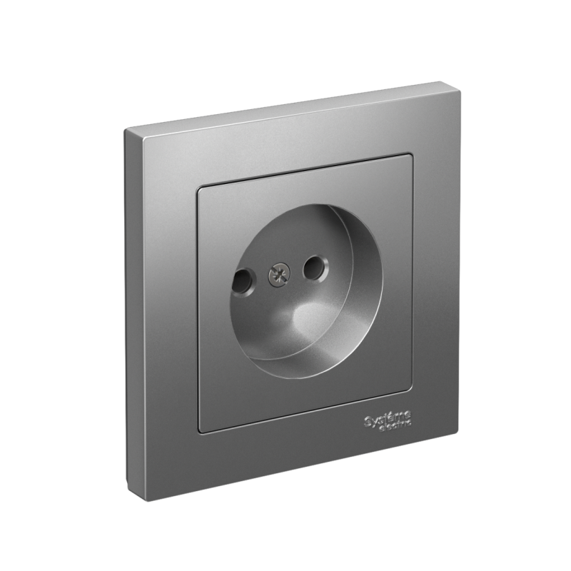 Розетка AtlasDesign 16А без заземл. быстрозажим. клем. в сборе сталь SE ATN000940S