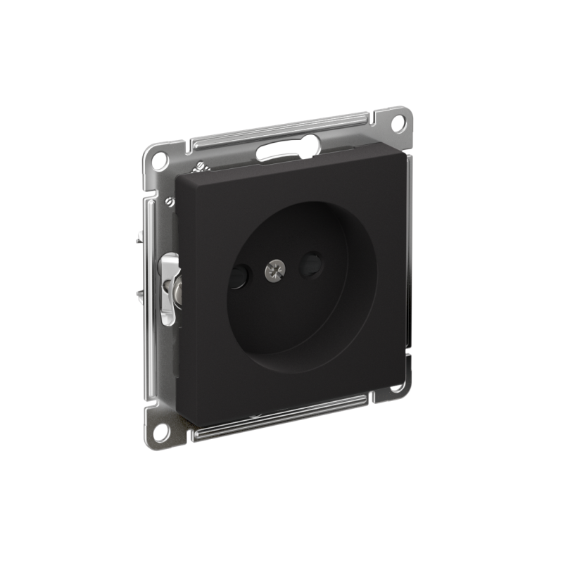 Розетка AtlasDesign 16А без заземл. защ. шторки быстрозажим. клем. механизм карбон SE ATN001049S