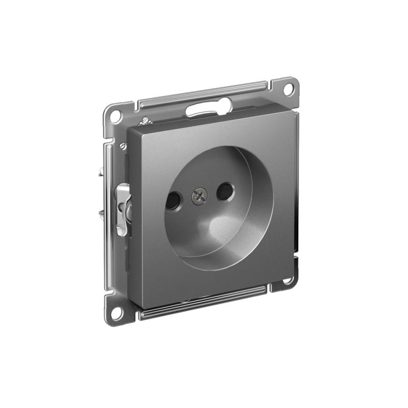 Розетка AtlasDesign 16А без заземл. защ. шторки быстрозажим. клем. механизм сталь SE ATN000949S