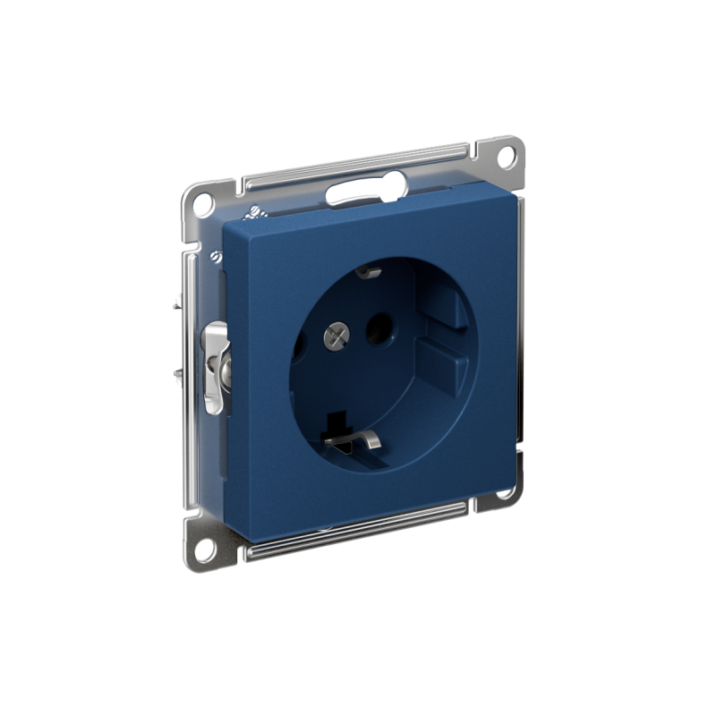 Розетка AtlasDesign 16А с заземл. быстрозажим. клем. механизм аквамарин SE ATN001143S