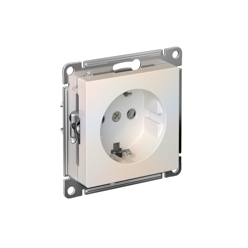 Розетка AtlasDesign 16А с заземл. быстрозажим. клем. механизм жемчуж. SE ATN000443S
