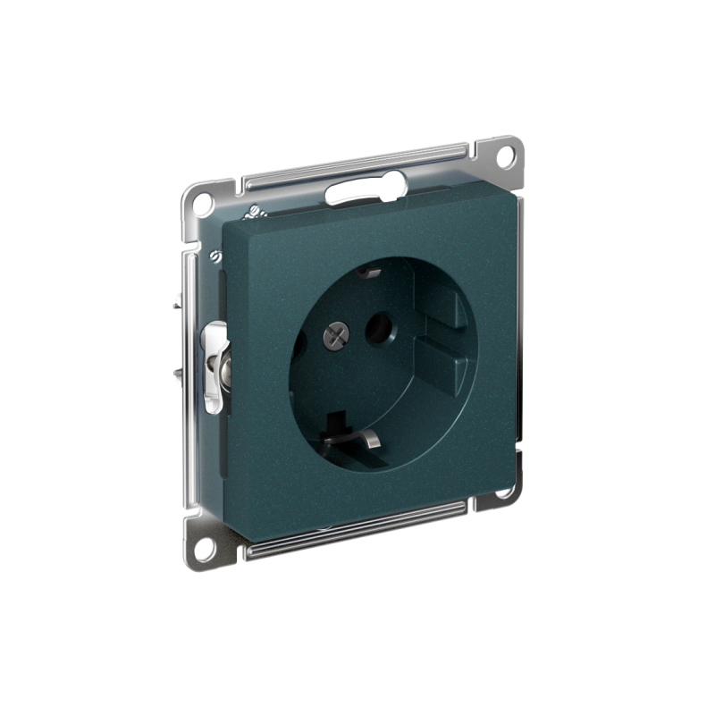 Розетка AtlasDesign 16А с заземл. быстрозажим. клем. механизм изумруд SE ATN000843S