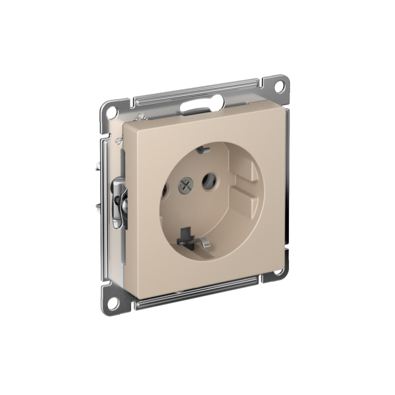 Розетка AtlasDesign 16А с заземл. быстрозажим. клем. механизм песочн. SE ATN001243S