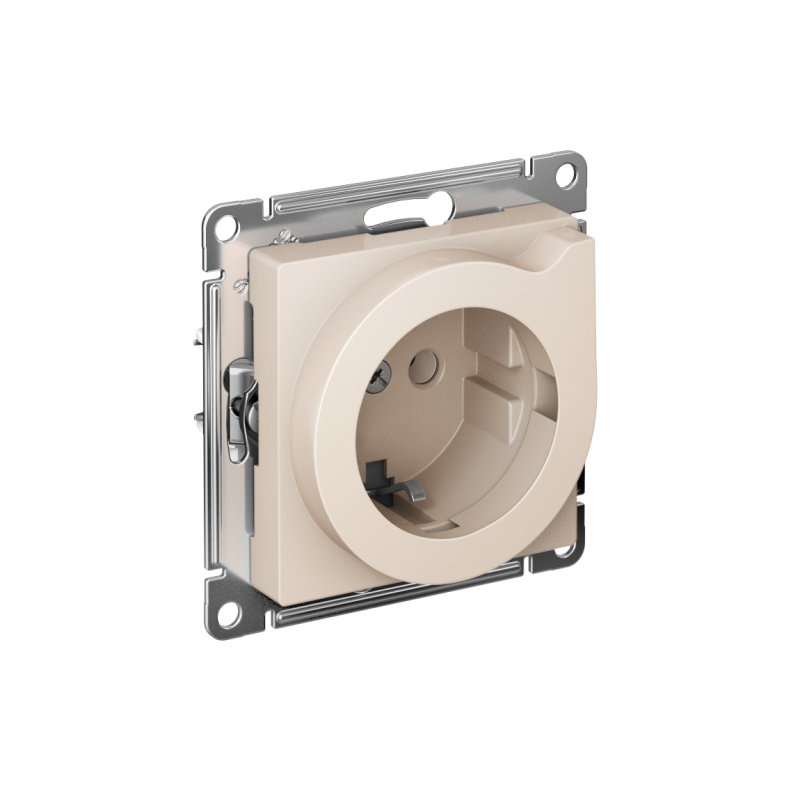 Розетка AtlasDesign 16А с заземл. защ. шторки с выталк. быстрозажим. клем. механизм беж. SE ATN000247S