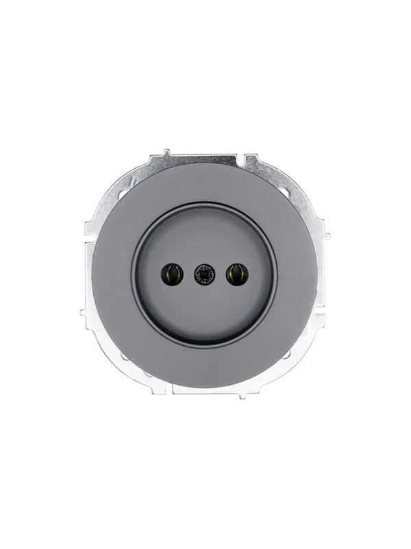 Розетка 1-м СП OSEN без заземл. ПБТ механизм сер. матов. LEZARD 743-7488-121B