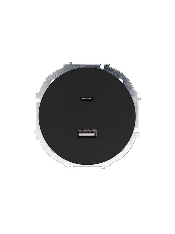 Розетка 1-м СП OSEN TC+ USB разъем механизм черн. бархат LEZARD 743-4288-192TC