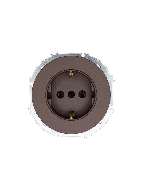 Розетка 1-м OSEN IP20 16А с заземл. ПБТ механизм шоколад LEZARD 743-7388-122B