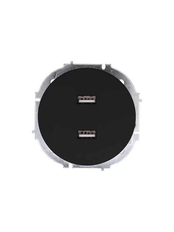 Розетка 2-м СП OSEN USB разъем механизм черн. бархат LEZARD 743-4288-192