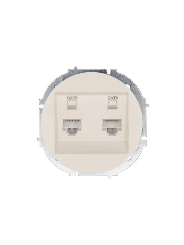 Розетка компьютерная 2-м СП OSEN кат.6 с модулем механизм сл. кость LEZARD 743-9088-142