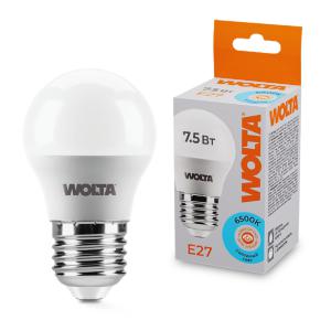 Лампа светодиодная 7.5Вт 6500К E27 WOLTA 25W45GL7.5E27