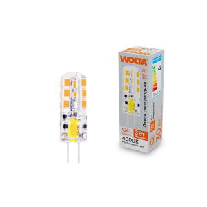 Лампа светодиодная 3Вт 4000К G4 WOLTA WSTD-JC-12V3W4KG4-S