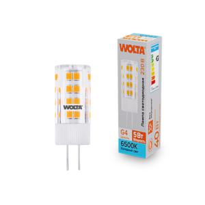 Лампа светодиодная 5Вт 6500К G4 WOLTA WSTD-JC-220V5W6KG4-C