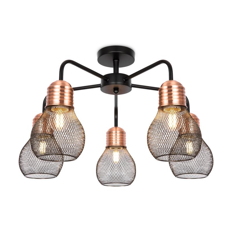 Светильник Agata 60Вт E27х5 IP20 потолочн. Freya FR4011CL-05BBS