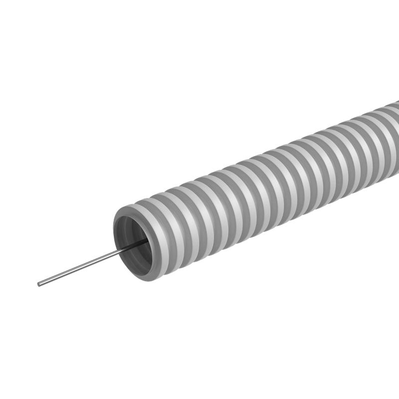 Труба гофрированная ПВХ легкая d20мм KM-FRTGPVC-20 с протяжкой самозатух. (уп.100м) КМ LO63883