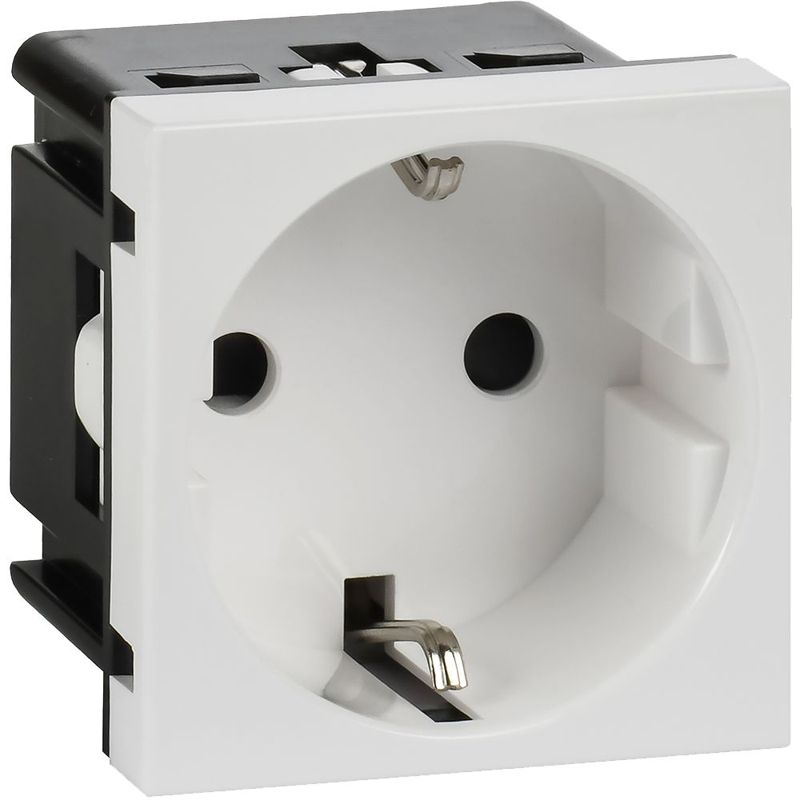 Розетка 2мод. 16А 250В 90град. с заземл. без защ. шторок винт. зажимы бел. ИЭК Leg 4521046